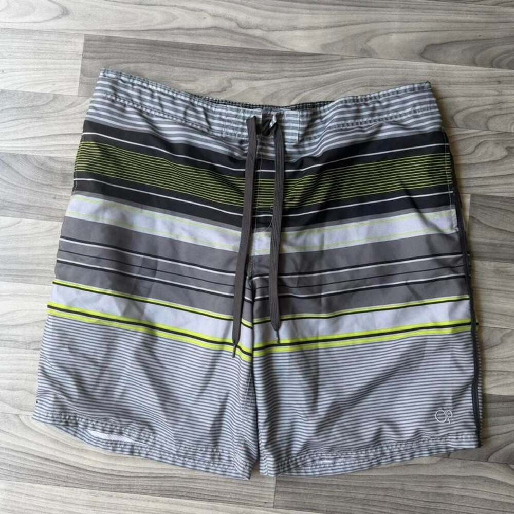 Vintage OP Ocean Pacific Y2K Striped Surf Board Shorts XL